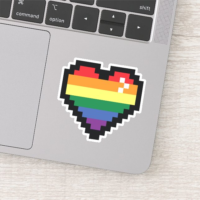Rainbow Pixel Heart (Detail)