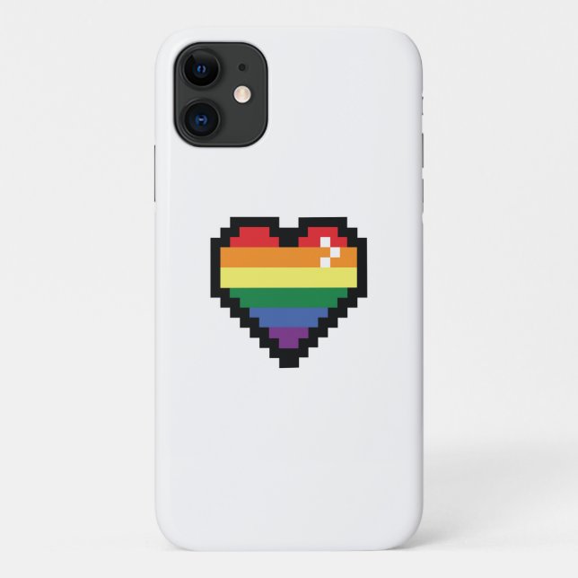 Rainbow Pixel Heart Case-Mate iPhone Case (Back)