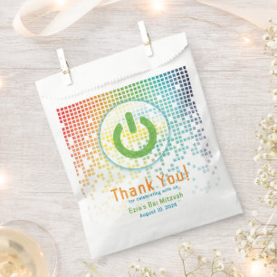Rainbow Pixels Video Game Gamer Bar Mitzvah Favour Bag