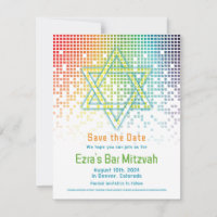 Rainbow Pixels Video Game Gamer Bar Mitzvah 