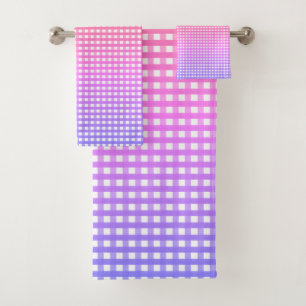 Rainbow Plaid Bath Towel Set