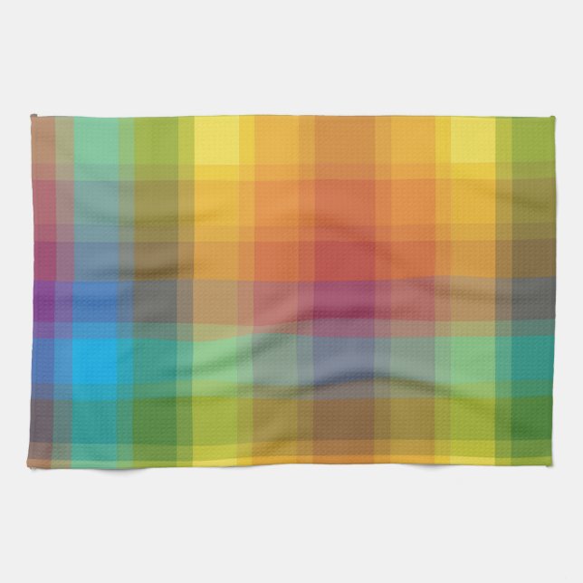 Rainbow Plaid Kitchen Towel (Horizontal)