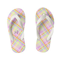 Rainbow Plaid Modern Monogrammed
