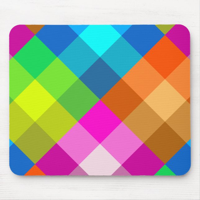 Rainbow Plaid Mousepad (Front)