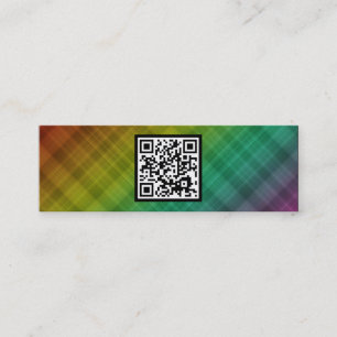rainbow plaid QR code Mini Business Card