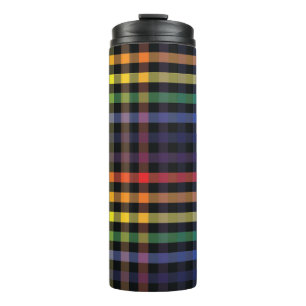 Rainbow Plaid Thermal Tumbler
