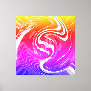 Rainbow planet art canvas print
