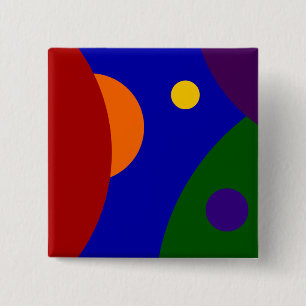 Rainbow Planets 2 Inch Square Button