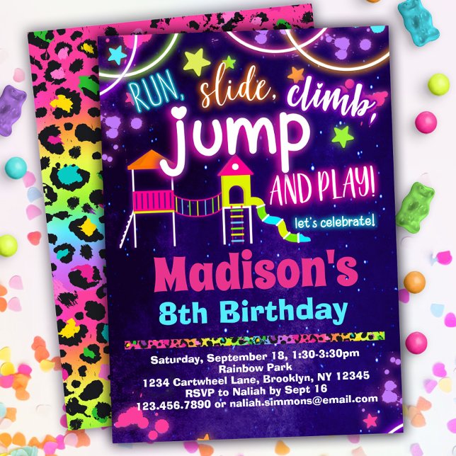 Rainbow Playground Birthday Party Invitation (Creator Uploaded)