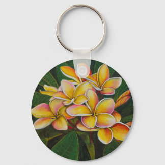 Rainbow Plumeria Keychain