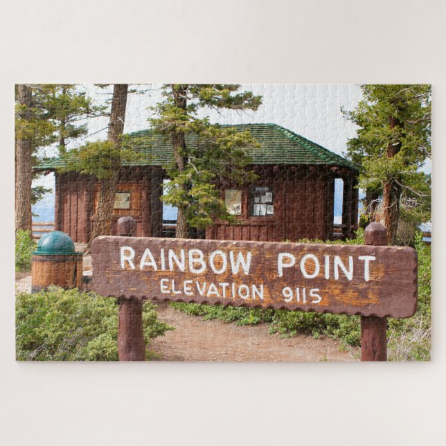 Rainbow Point sign, Bryce Canyon, Utah Jigsaw Puzzle (Horizontal)