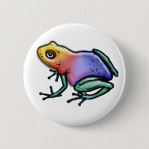 Rainbow Poison Dart Frog 2 Inch Round Button