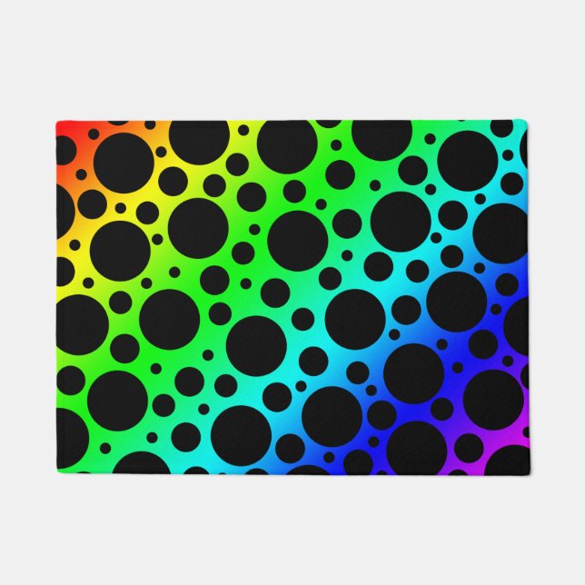Rainbow Polka Dot Doormat (Front)
