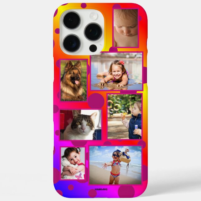 Rainbow Polka Dot Multi-photo Phone Case  HAMbWG (Back)
