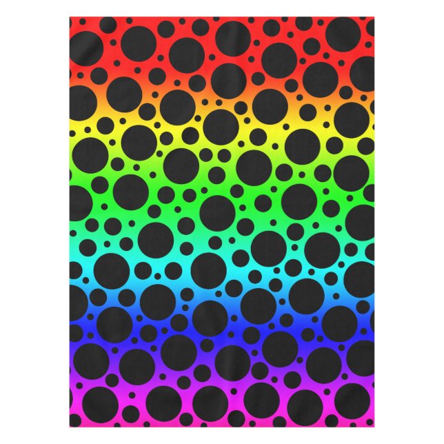 Rainbow Polka Dot Tablecloth (Front)