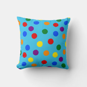 Rainbow Polka Dot Throw Cushion