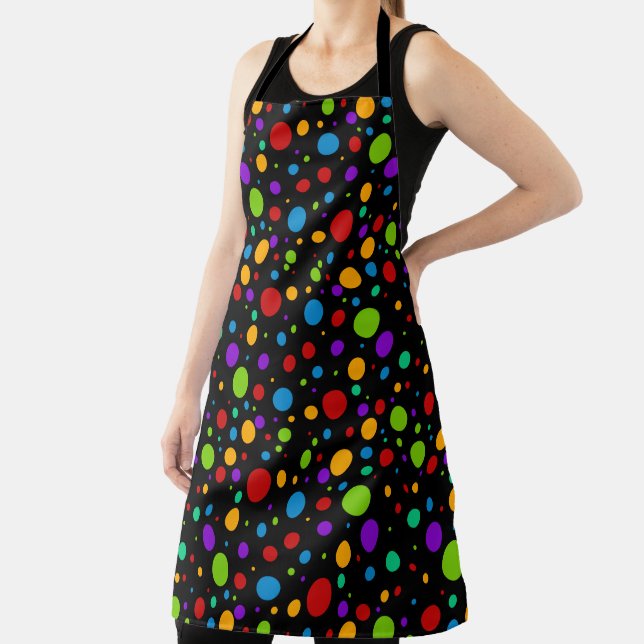 Rainbow Polka Dots Apron (Insitu)
