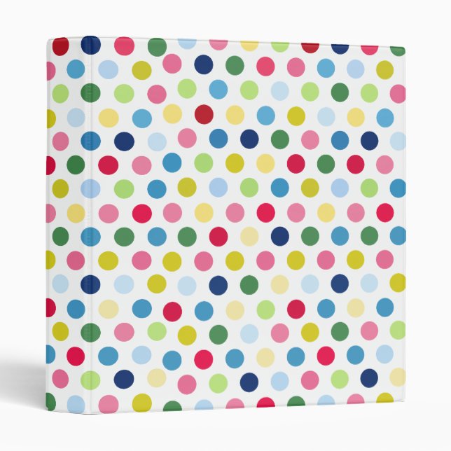 Rainbow polka dots binder (Front/Spine)