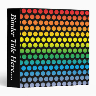 Rainbow Polka Dots Black - 1.5" Binder