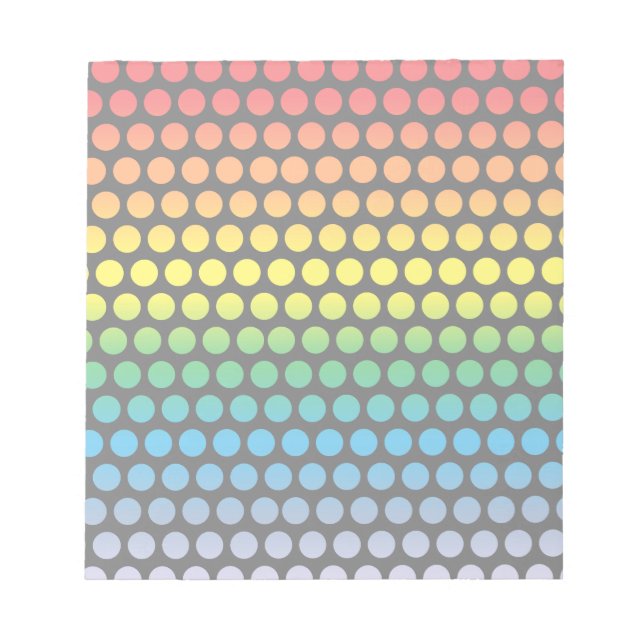 Rainbow Polka Dots Black Notepad (Front)