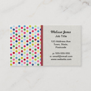 Rainbow polka dots business card