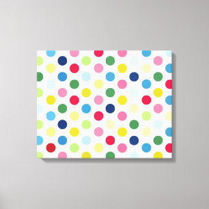Rainbow polka dots canvas print