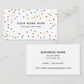 Rainbow Polka Dots Confetti Pattern Business Card