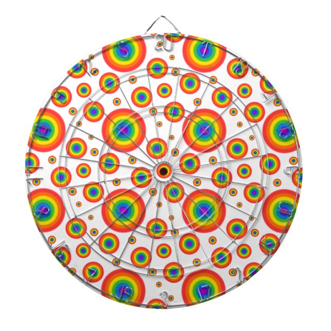 Rainbow Polka Dots Dartboard (Front)