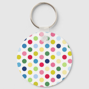 Rainbow polka dots keychain