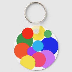 Rainbow Polka Dots  Keychain
