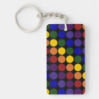 Rainbow Polka Dots On Black