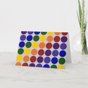Rainbow Polka Dots on Grey Card