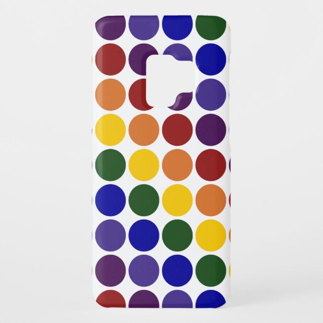 Rainbow Polka Dots on White Case-Mate Samsung Galaxy Case (Back)