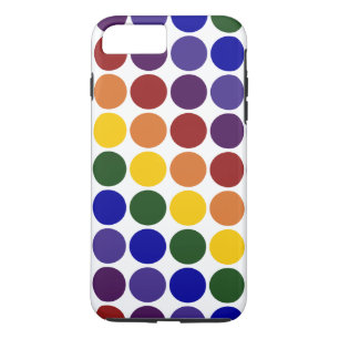 Rainbow Polka Dots on White iPhone 8/7 Plus Case