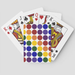 Rainbow Polka Dots on White Playing Cards
