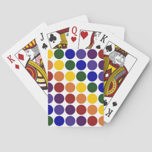 Rainbow Polka Dots on White Playing Cards