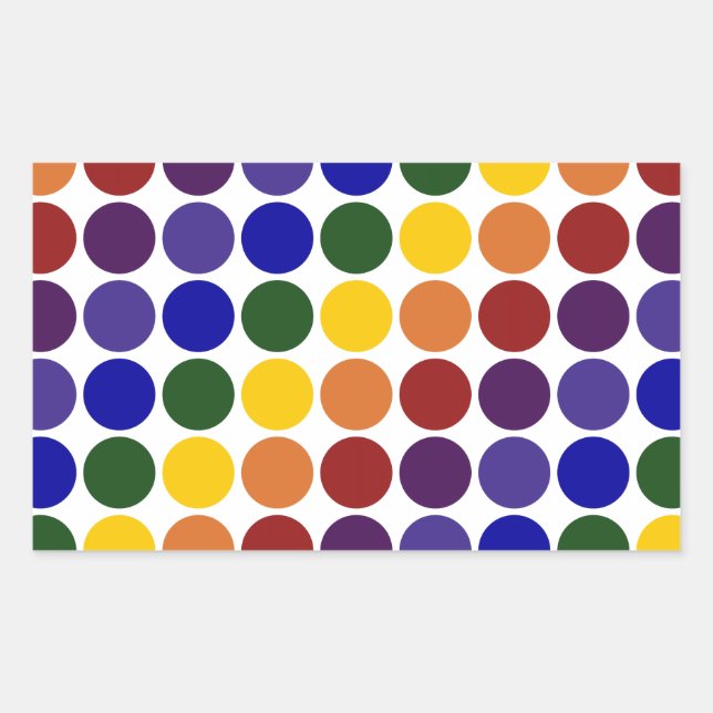 Rainbow Polka Dots on White Sticker (Front)