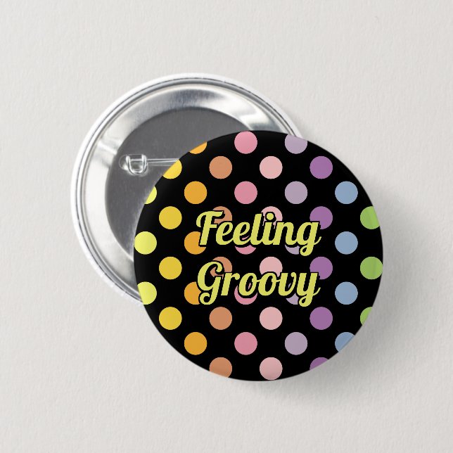 Rainbow Polka Dots Pattern 2 Inch Round Button (Front & Back)