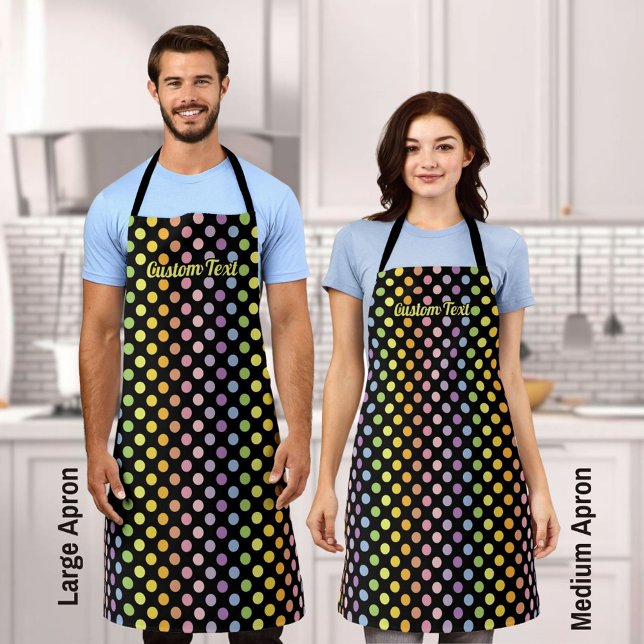 Rainbow Polka Dots Pattern Apron (Creator Uploaded)