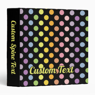 Rainbow Polka Dots Pattern Binder