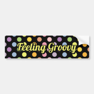 Rainbow Polka Dots Pattern Bumper Sticker