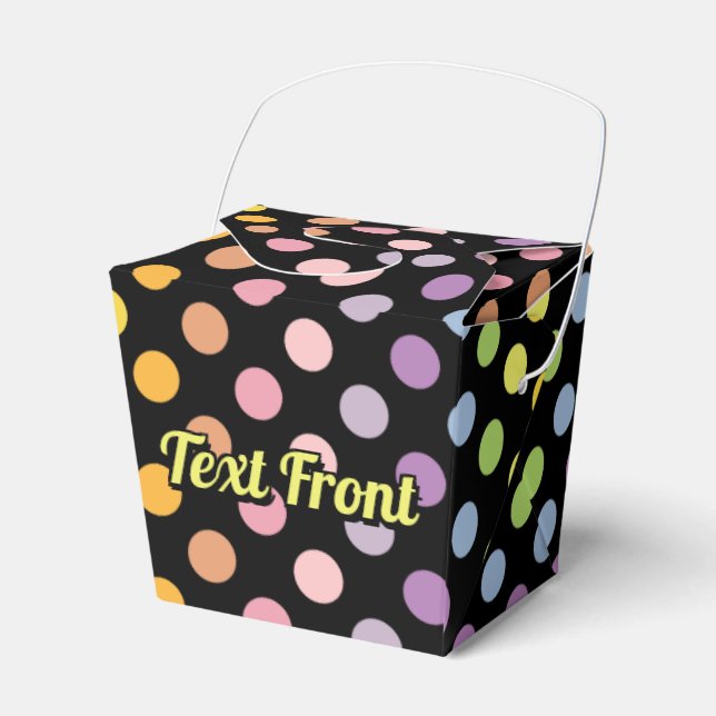 Rainbow Polka Dots Pattern Favor Box (Front Side)