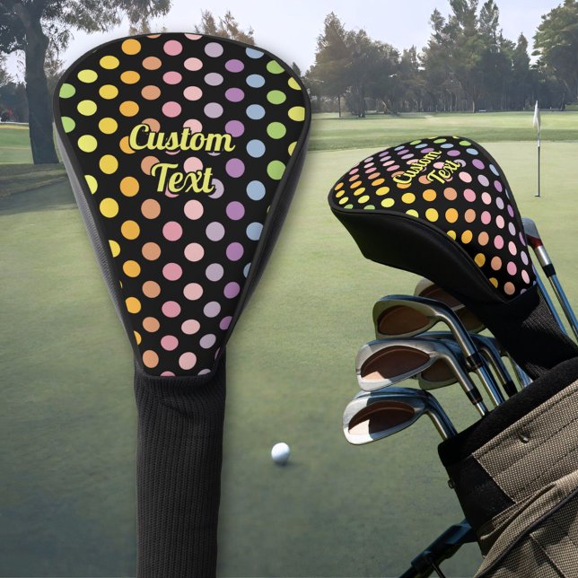 Rainbow Polka Dots Pattern Golf Head Cover (Creator Uploaded)