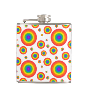 Rainbow Polka Dots Pattern Hip Flask