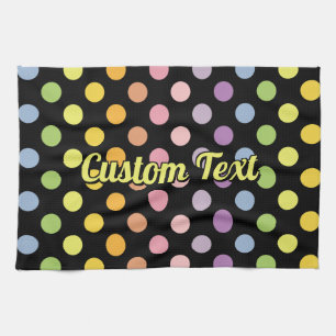 Rainbow Polka Dots Pattern Kitchen Towel