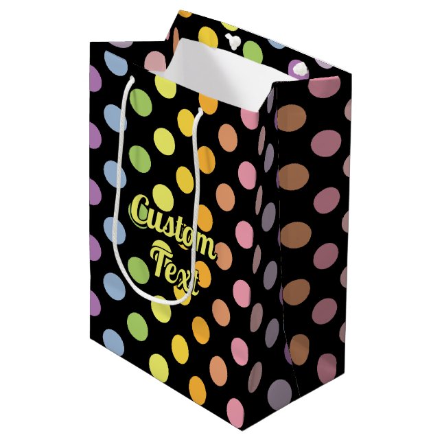 Rainbow Polka Dots Pattern Medium Gift Bag (Front Angled)