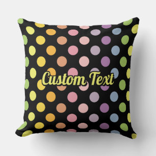 Rainbow Polka Dots Pattern Throw Pillow