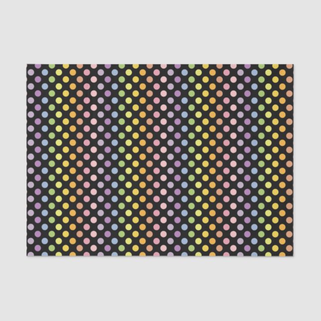 Rainbow Polka Dots Pattern Tissue Paper (Front)