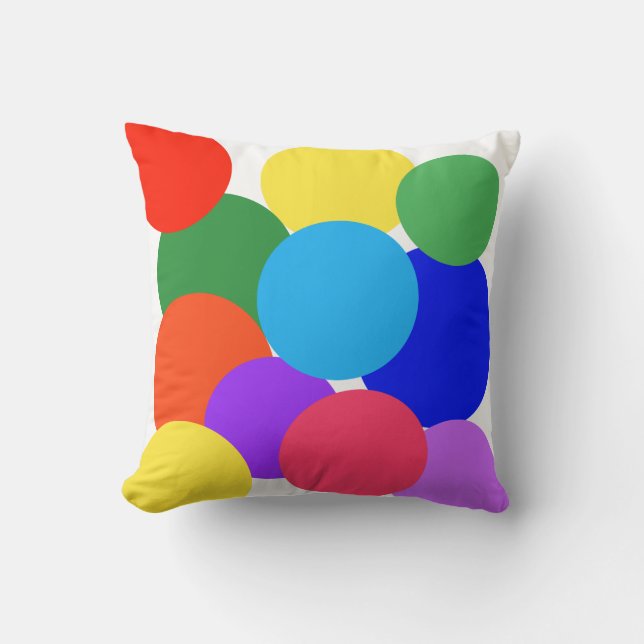 Rainbow Polka Dots   Throw Pillow (Front)