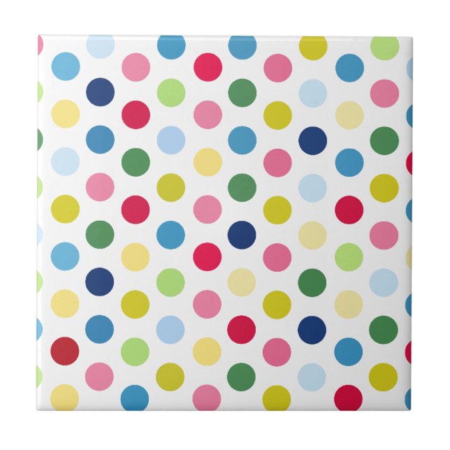 Rainbow polka dots tile (Front)